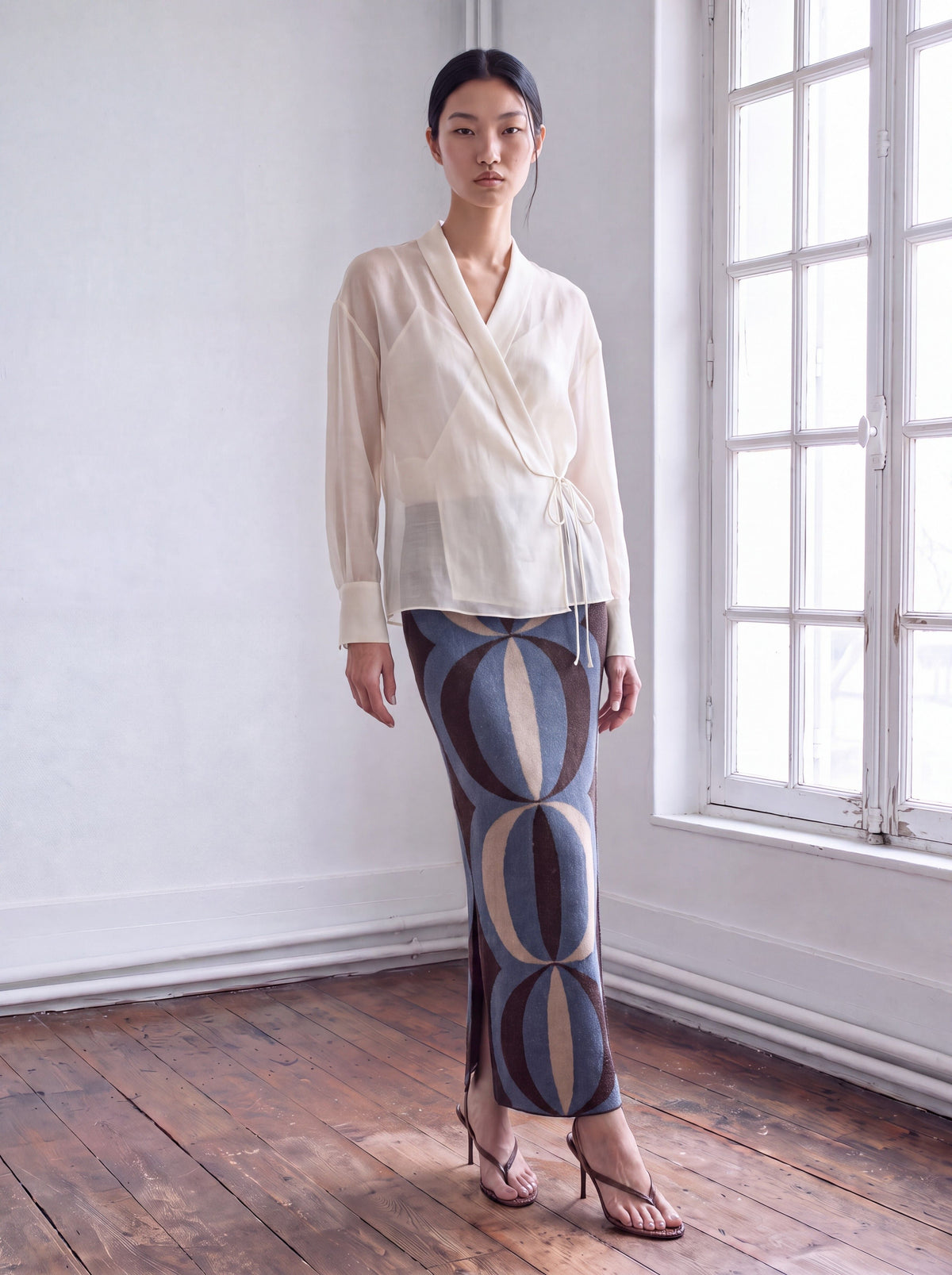 Blusa cruzada marfil