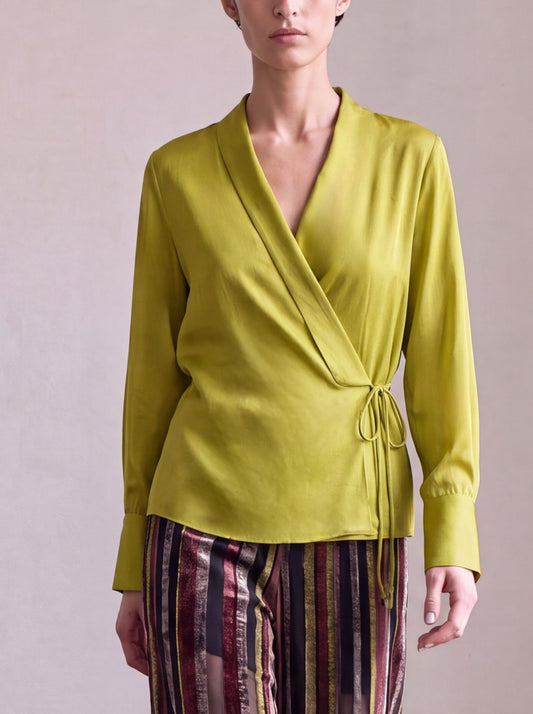 Blusa cruzada verde