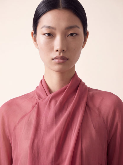 Blusa cuello cruzado rosa
