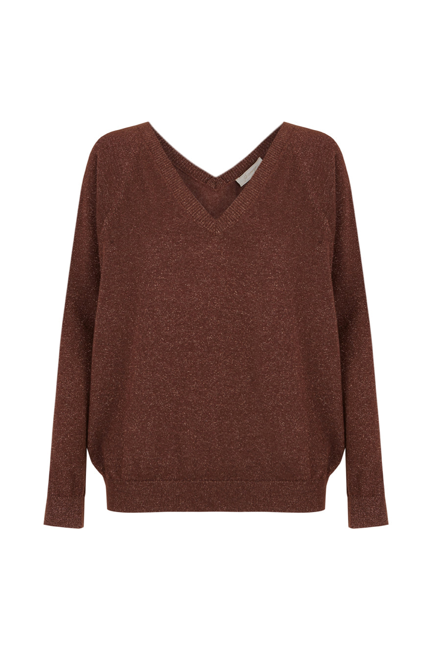 Jersey doble pico marrón