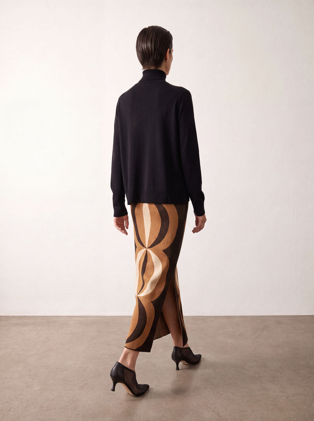 Falda de jacquard en lurex dorado