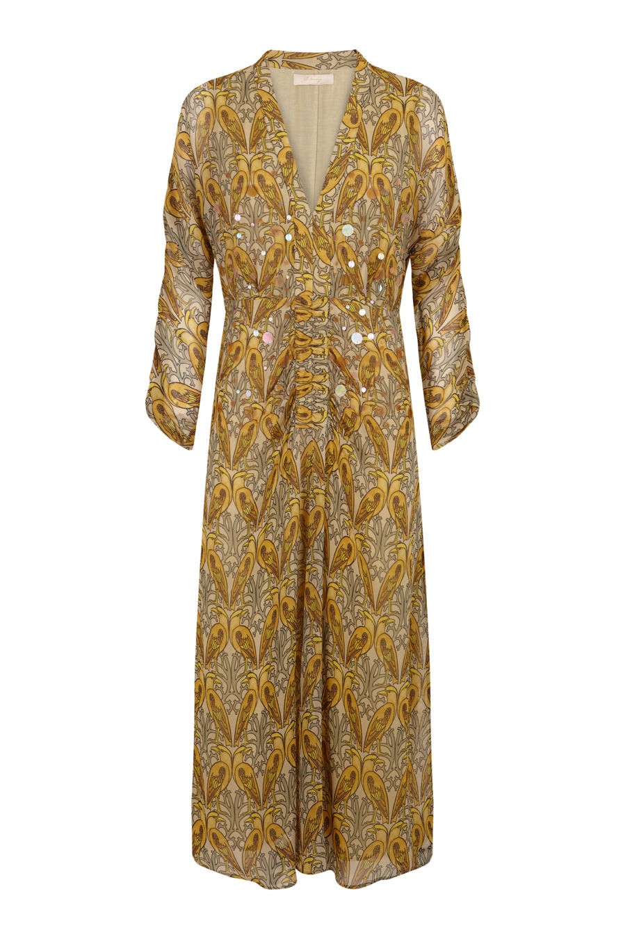 Vestido midi pájaros