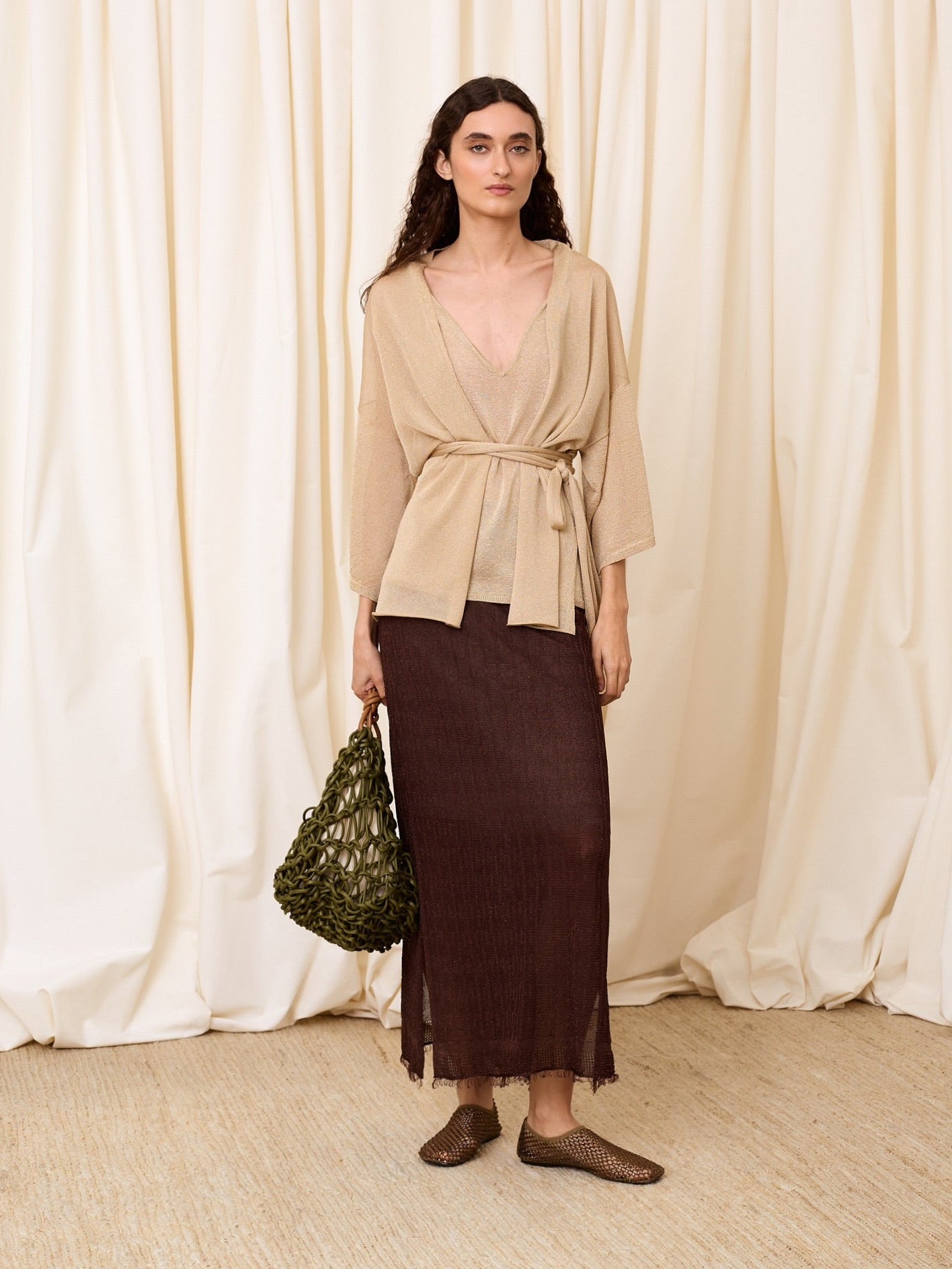 Falda lurex chocolate