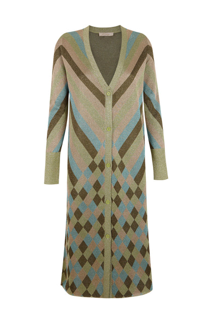 Chaqueta de lurex estampado verde