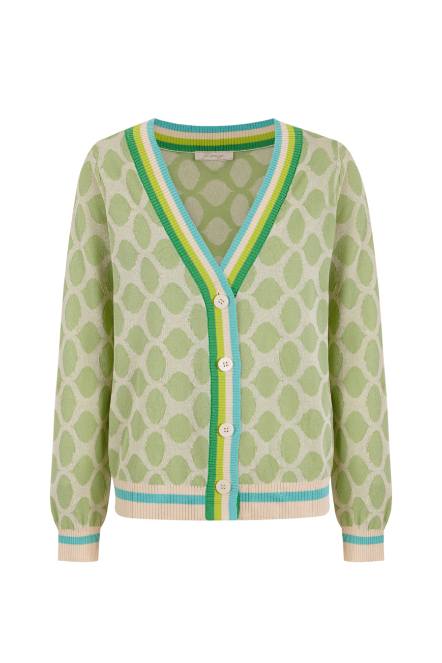 Chaqueta con intarsia verde