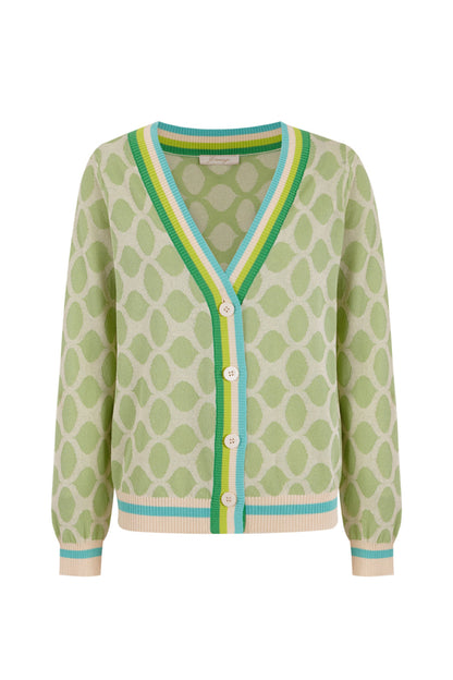 Chaqueta con intarsia verde