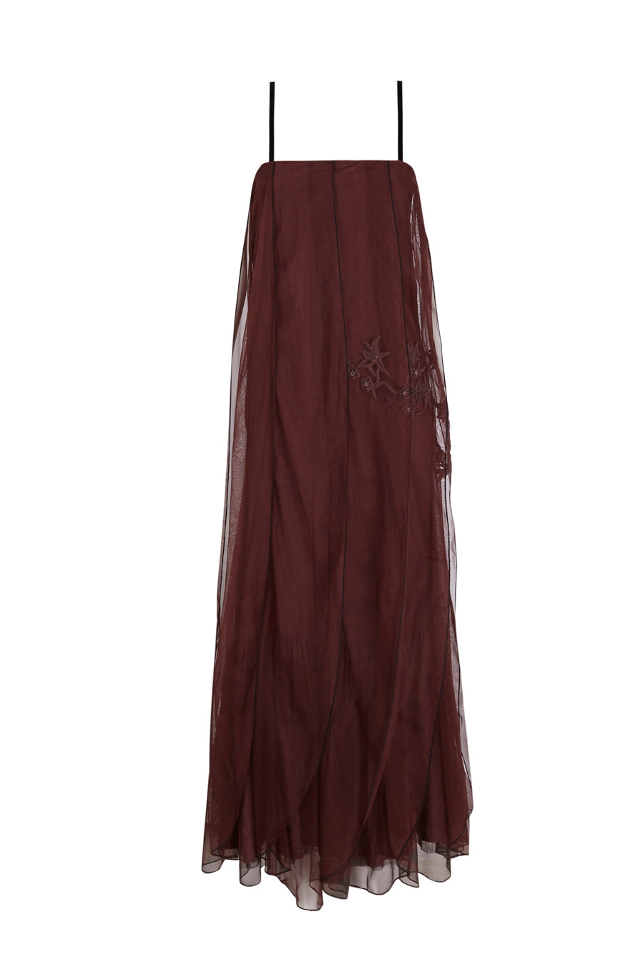 Vestido de tul marrón