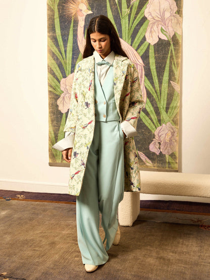 Pantalón crep celeste