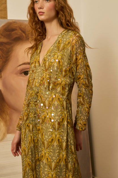 Vestido midi pájaros