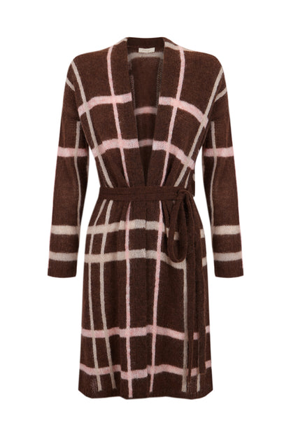 Chaqueta de cuadros marrón