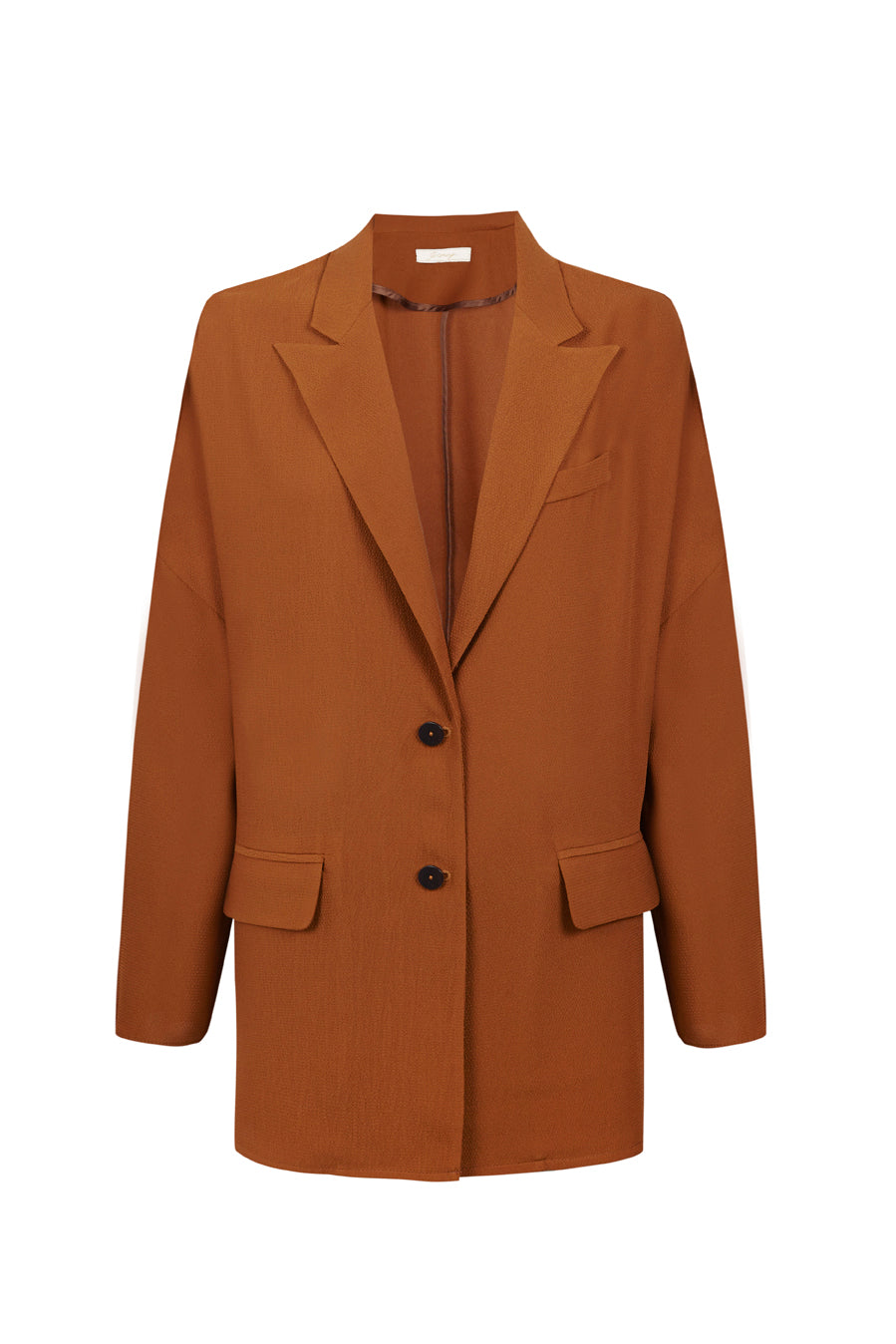 Blazer satinada marrón chocolate