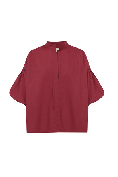 Camisa de popelín ciruela