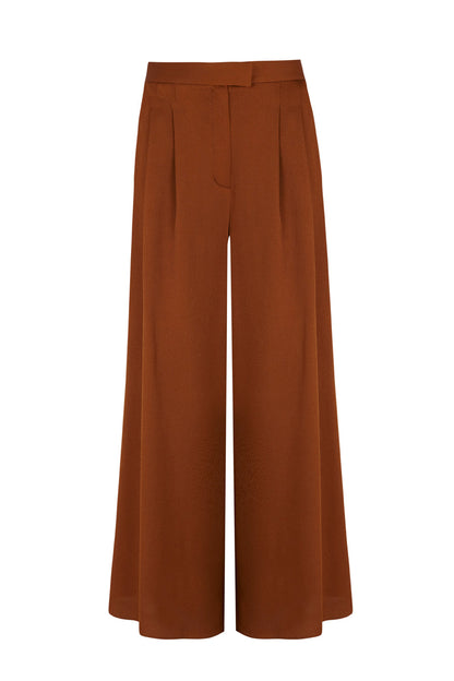 Pantalón ancho color chocolate