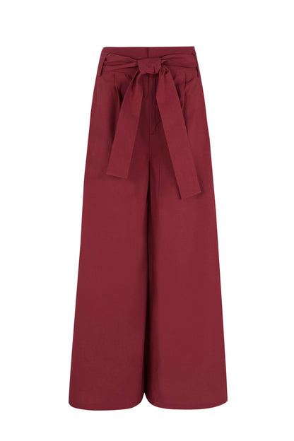Pantalón de popelín ciruela
