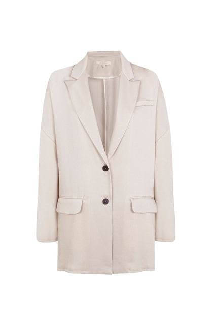 Blazer satinada piedra