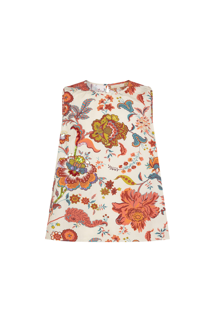 Top de flores con lentejuelas