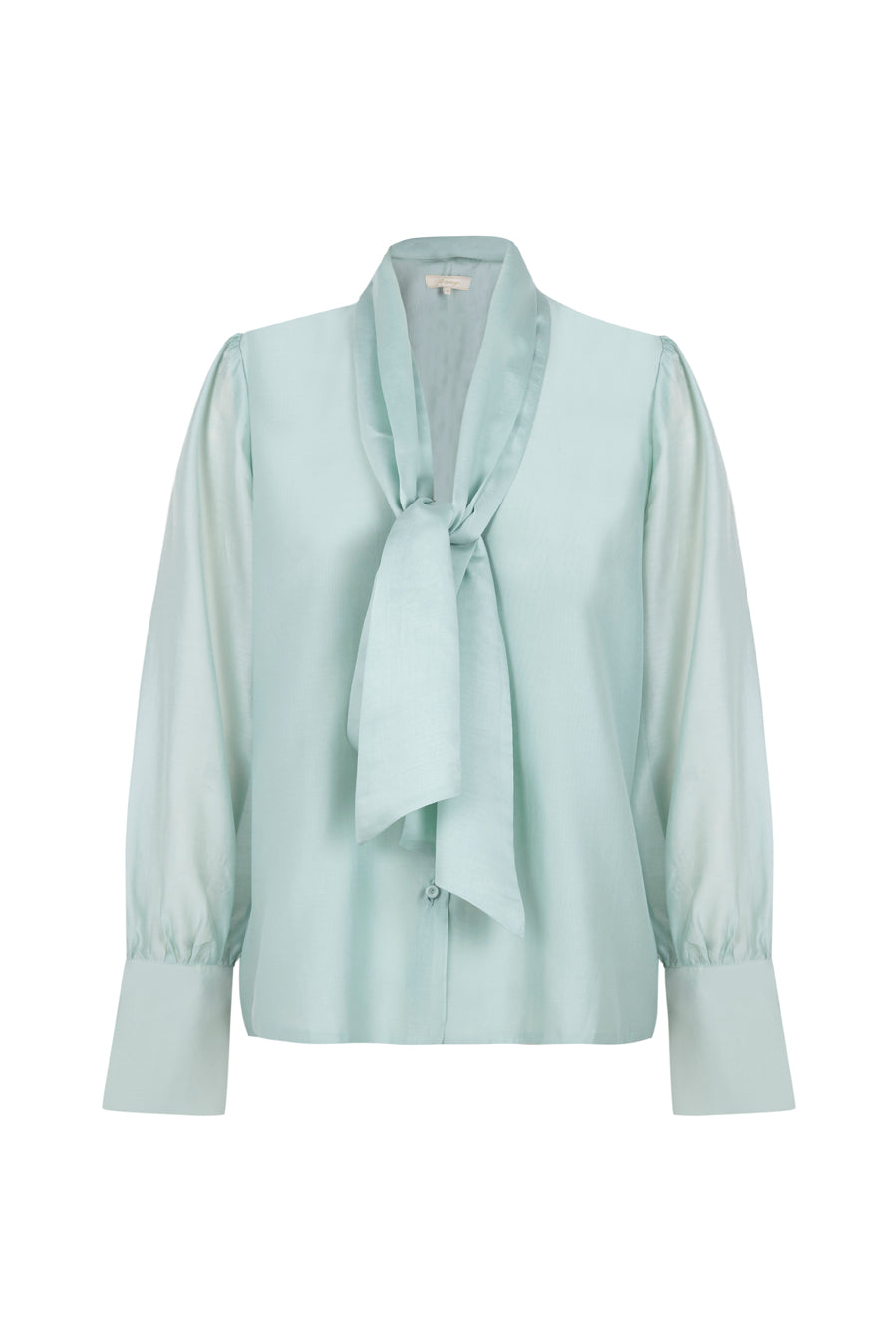 Blusa escote pico celeste