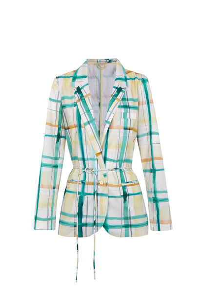 Blazer de cuadros amarillo