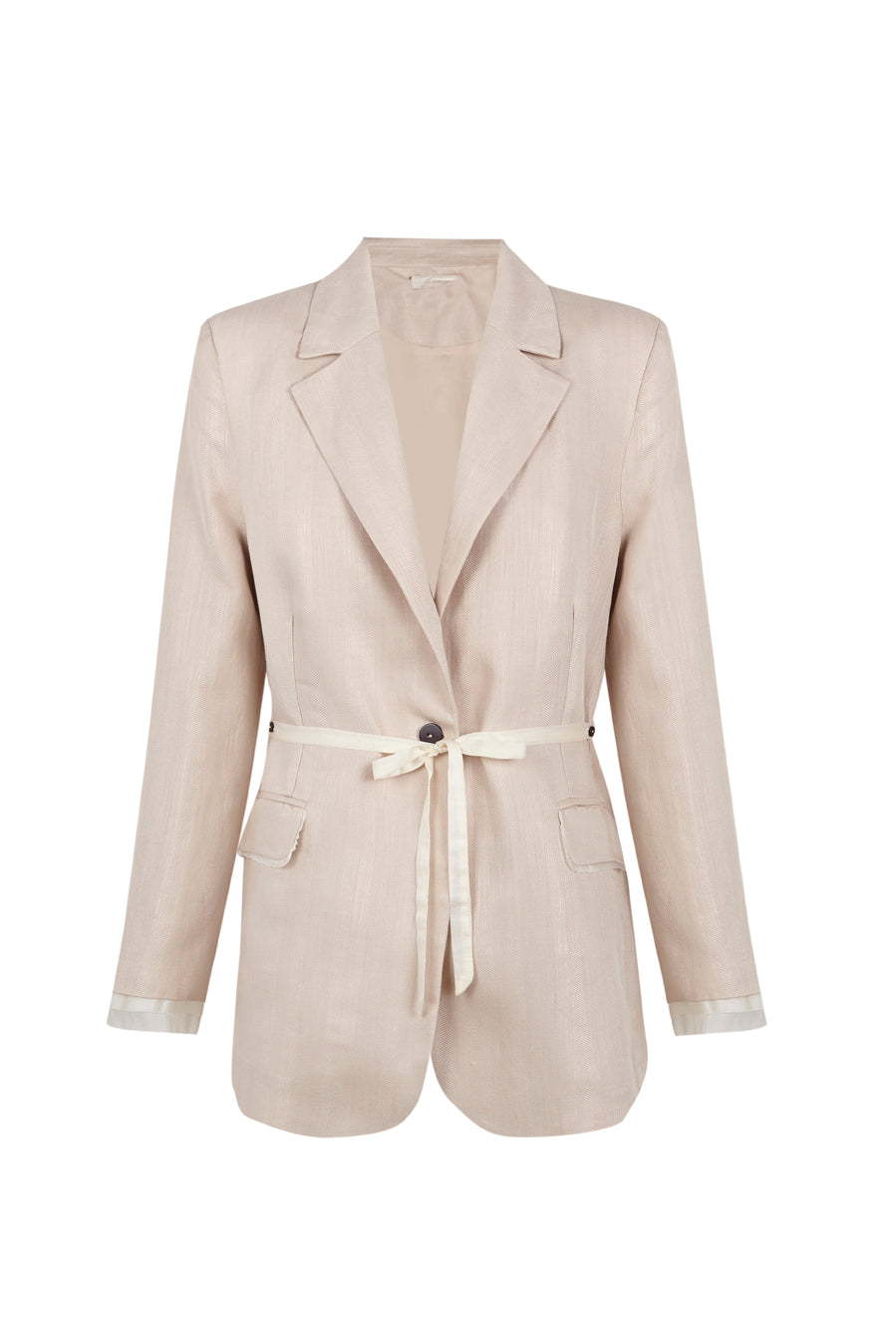 Blazer de lino beige