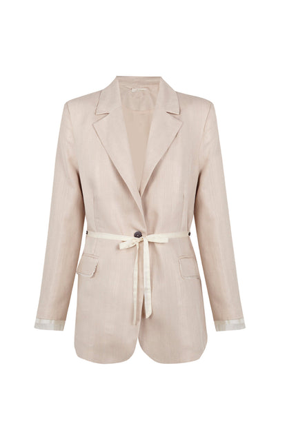 Blazer de lino beige
