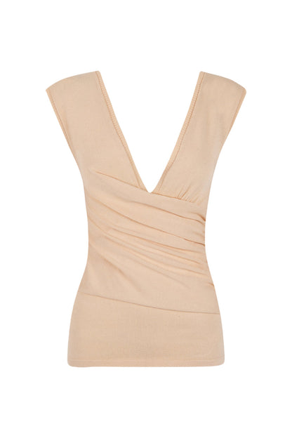 Top frunces vainilla