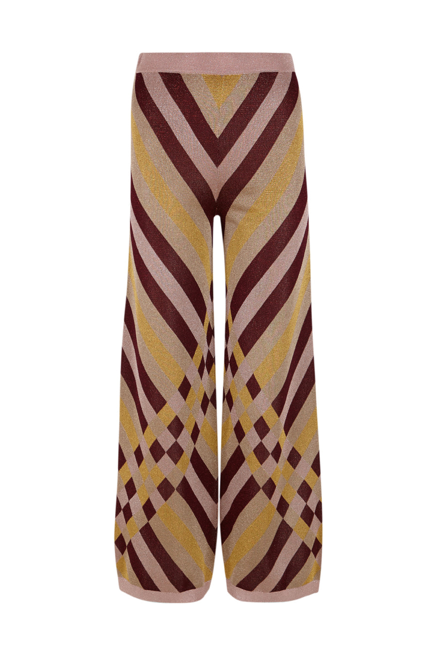 Pantalón de lurex estampado granate