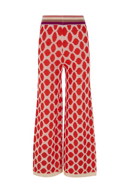 Pantalón intarsia coral