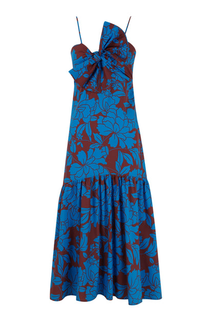 Vestido midi de popelín estampado