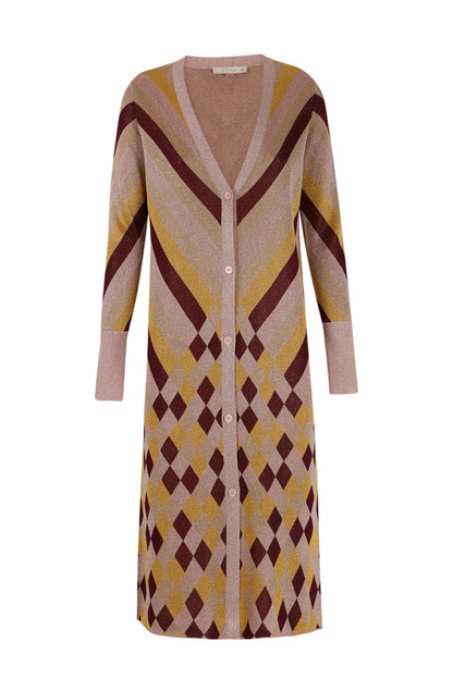 Chaqueta de lurex estampado granate