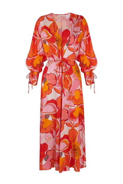 Túnica flores rojas