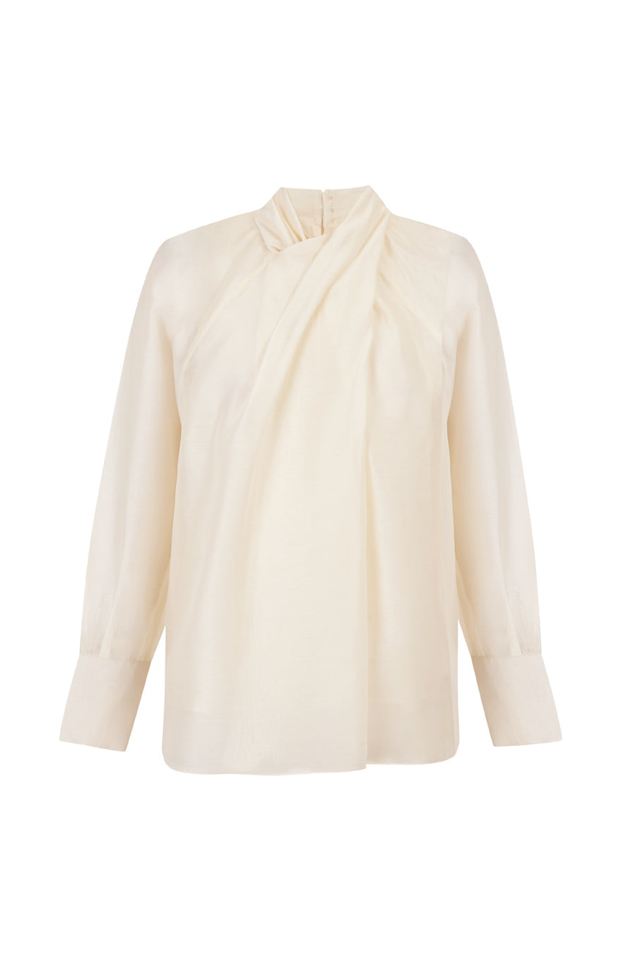 Blusa cuello cruzado marfil