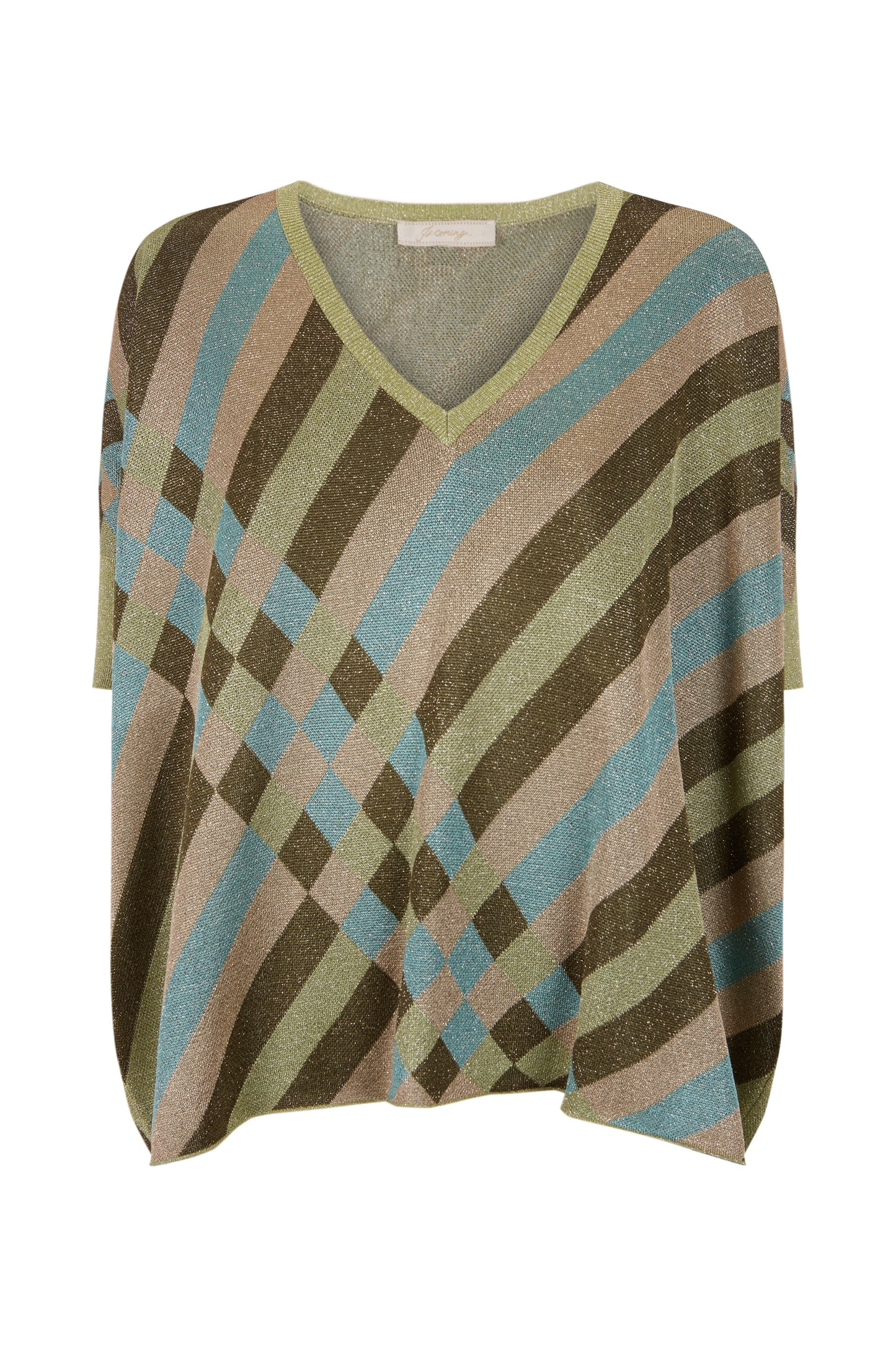 Jersey de lurex estampado verde