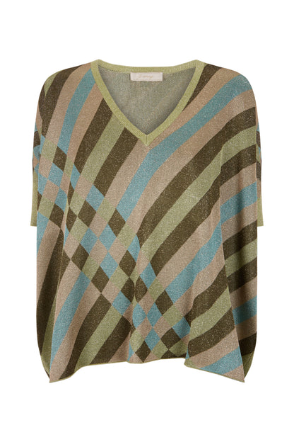 Jersey de lurex estampado verde