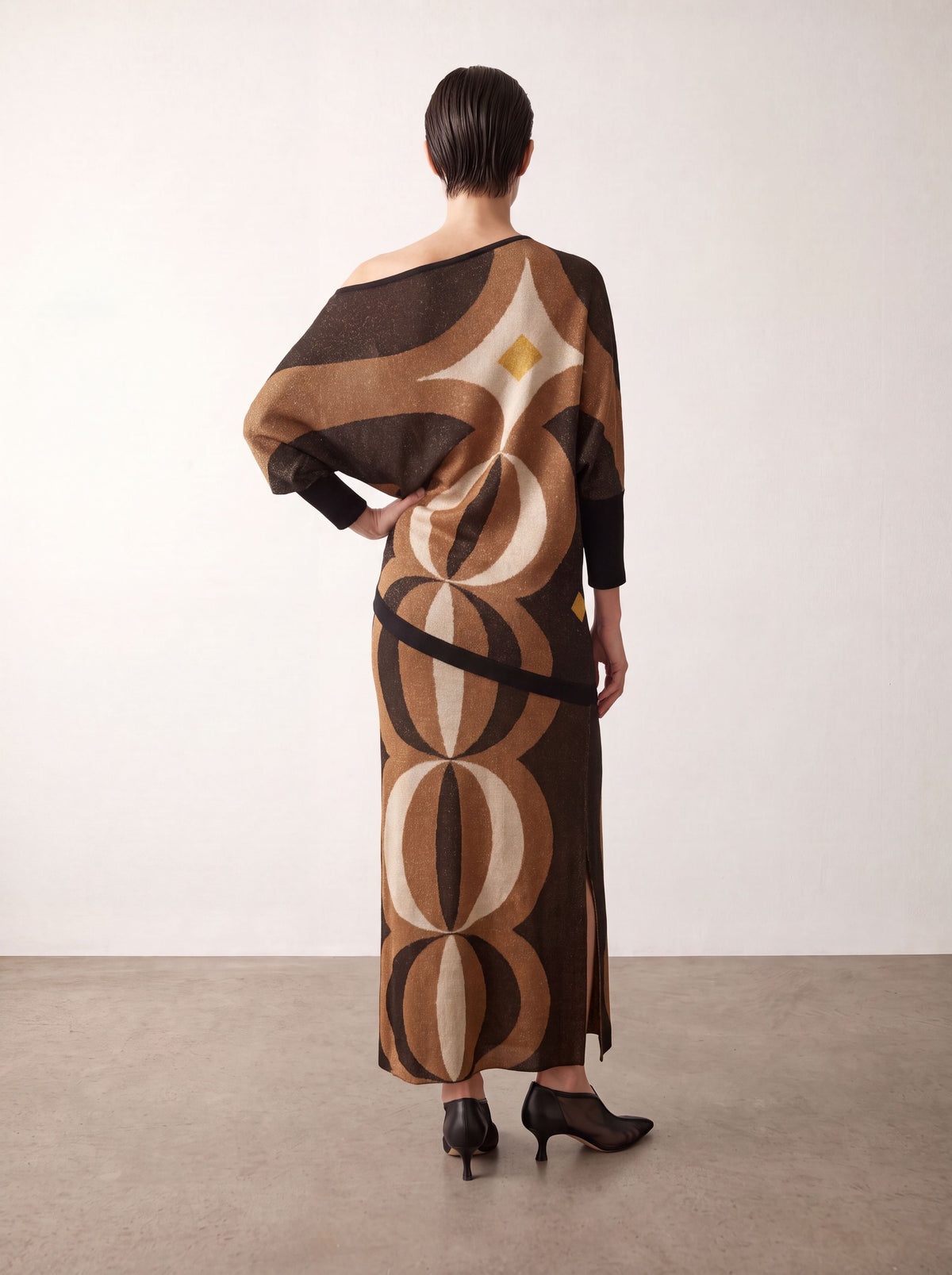 Jersey en jacquard de lurex dorado