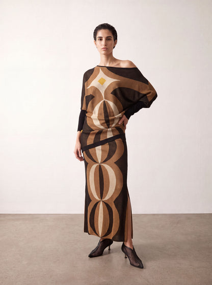 Jersey en jacquard de lurex dorado