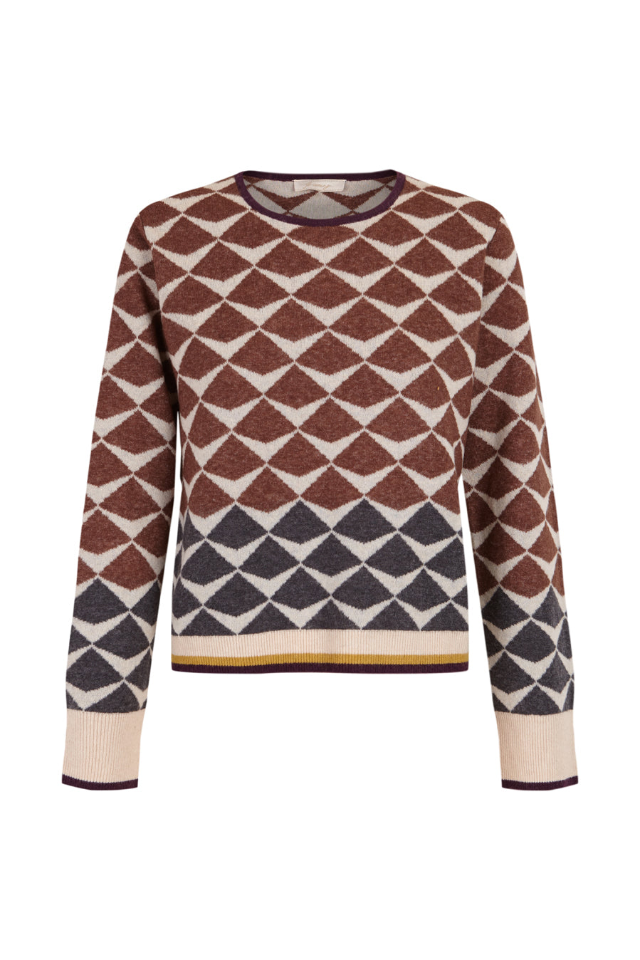 Jersey greca de intarsia marrón