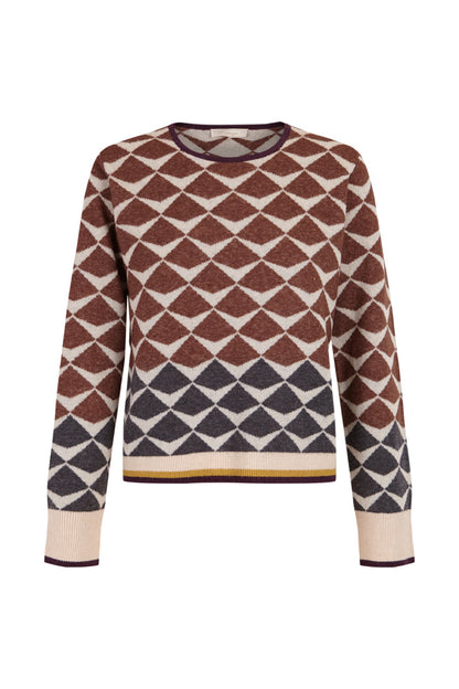 Jersey greca de intarsia marrón