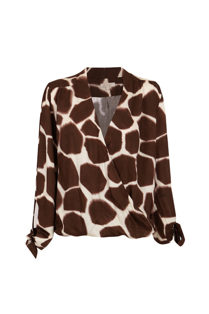 Blusa cruzada animal print