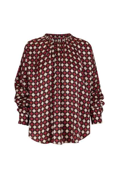 Blusa de lunares granate