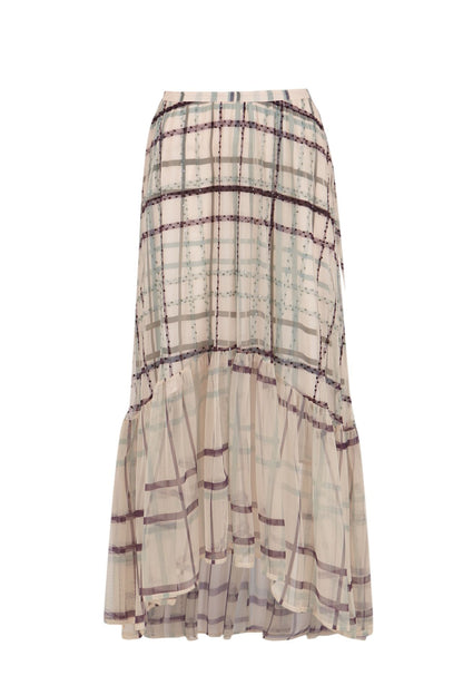 Falda tul cuadros verde