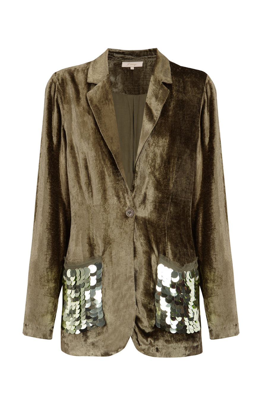 Blazer de terciopelo y lentejuelas verde