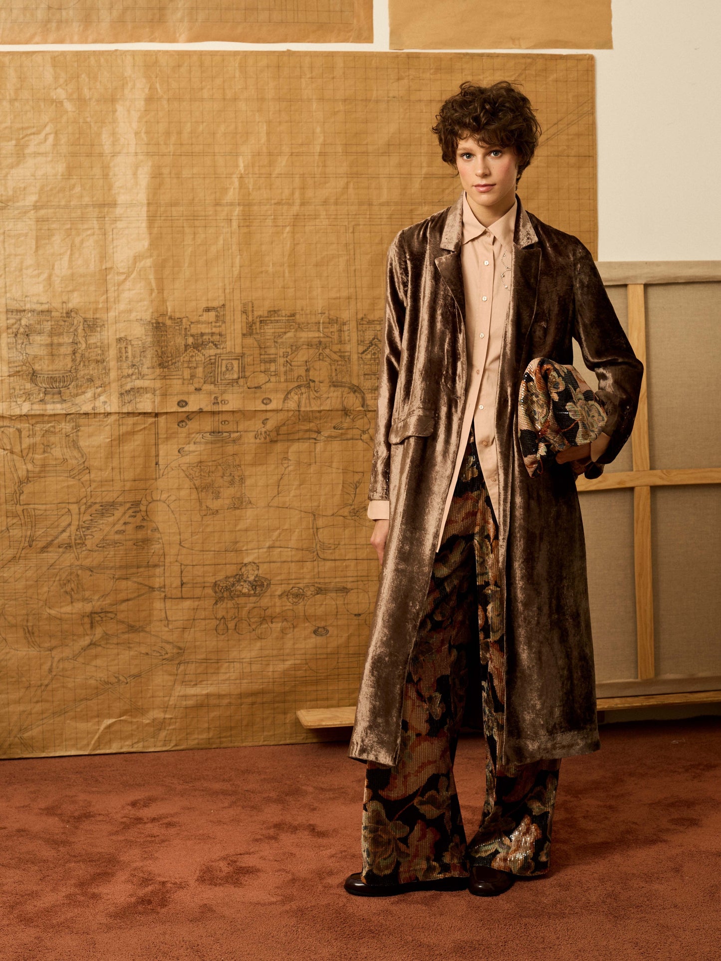 Camisa rosa bordado pedrería