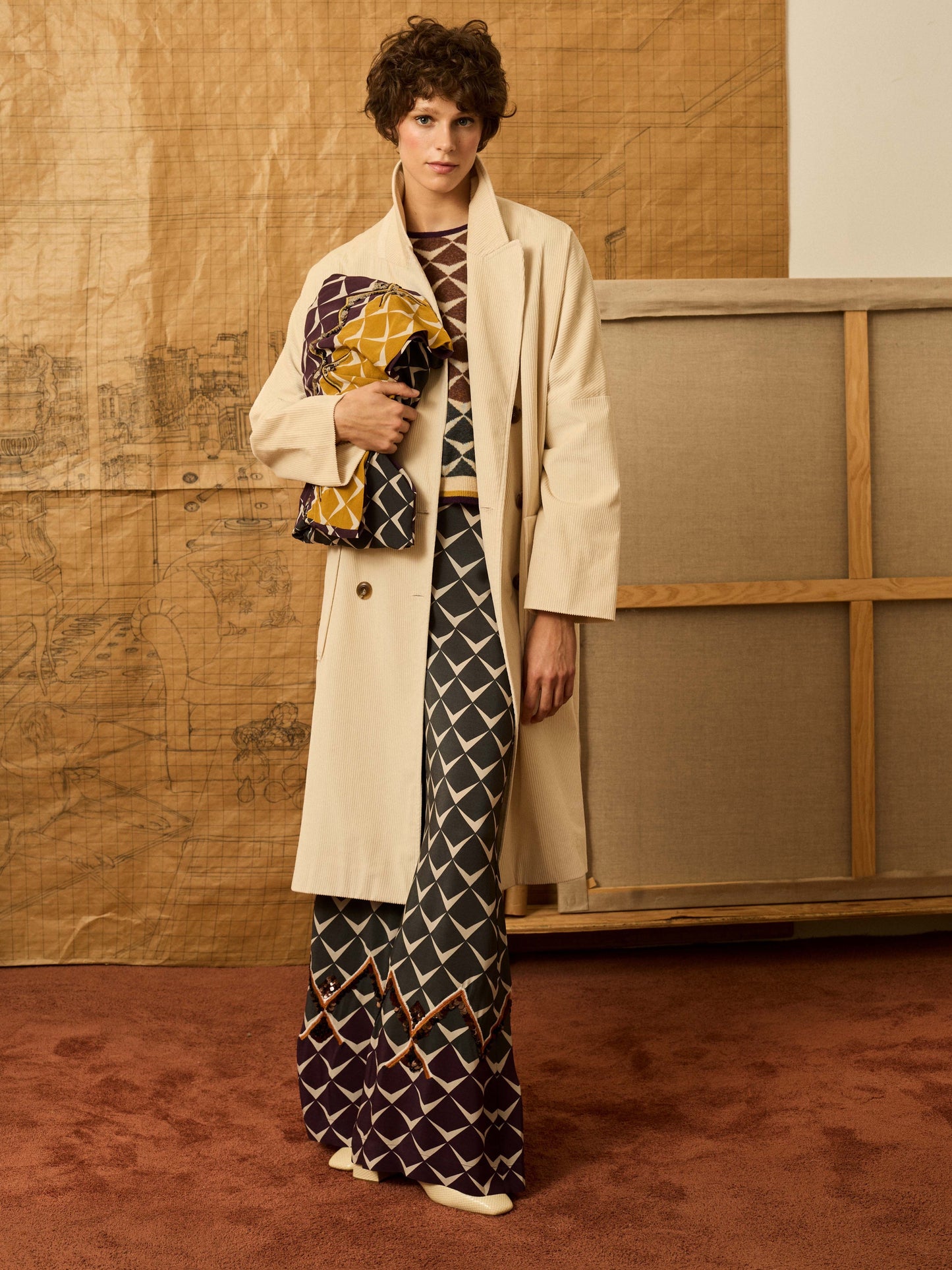 Pantalón greca antracita