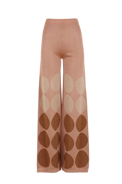 Pantalón de lurex rosa con lunares