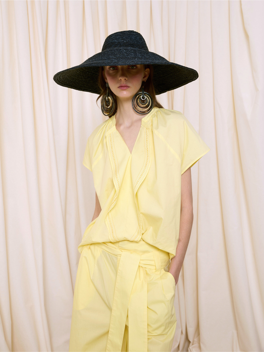 Blusa popelín amarilla