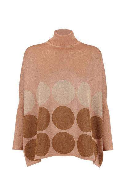 Jersey cuello alto rosa con lunares