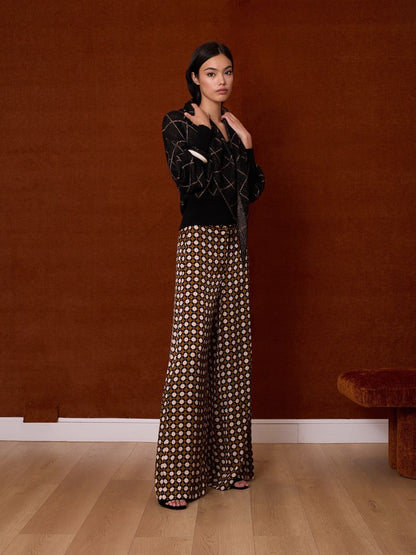 Pantalón de lunares color tabaco