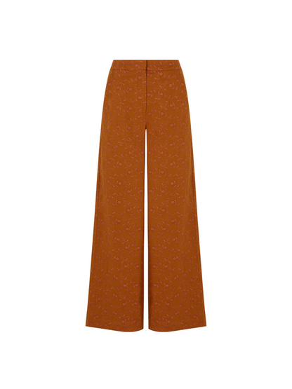 Pantalón mostaza bordado