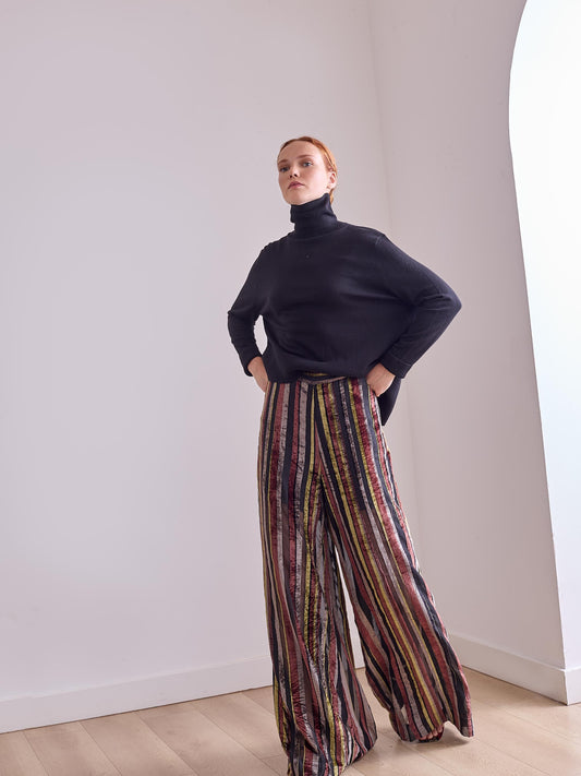 Pantalón de terciopelo multirayas