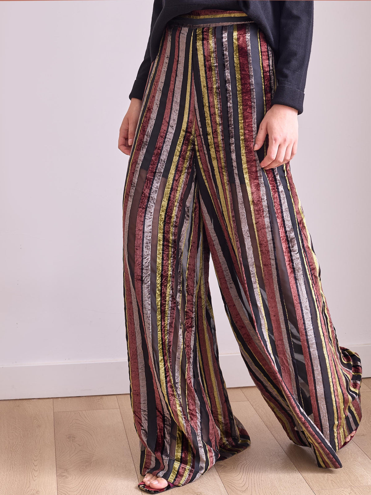 Pantalón de terciopelo multirayas